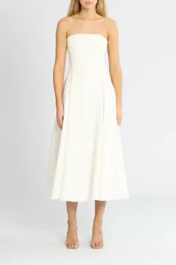 By Johnny Carrie Strapless Midi Dress White Size 10 for rent on The Volte - image 1