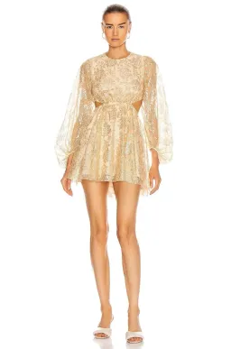 Alice McCall Magic Thinking Mini Dress Gold Size 8  for rent on The Volte - image 1