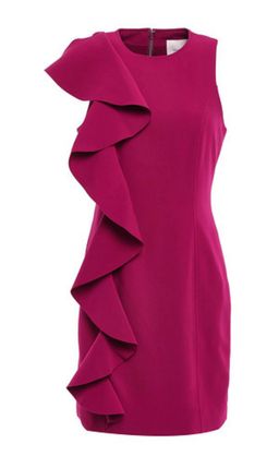 Cinq a Sept Kimberlin Ruffled Brushed Crepe Mini Dress Magenta Size 10 for rent on The Volte - image 3