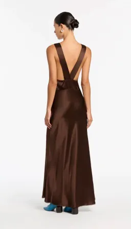 Sir the Label Aries Cut Out Gown Chocolate Size 0P / AU 6 for rent on The Volte - image 6