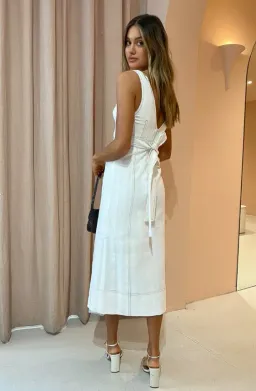 Acler Brooklake Midi Dress White Size 6  for rent on The Volte - image 3