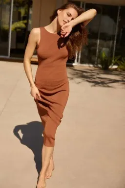 Bec & Bridge Sorbet Summer Midi Dress Brown Size AU 10 for rent on The Volte - image 6
