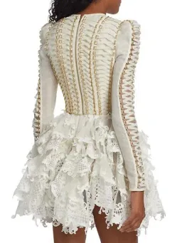 Zimmerman Coaster Corset Laced Dress in Ivory Size 0 / AU 8 for rent on The Volte - image 3