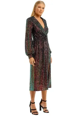 Rebecca Vallance Roxbury Long Sleeve Midi Multi Size 8 for rent on The Volte - image 2