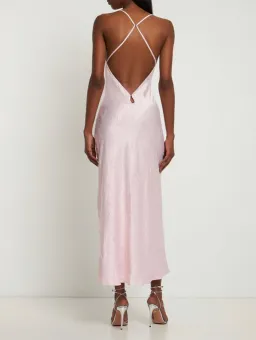 Bec & Bridge Carolina Satin Maxi Dress Pink Size 6 for rent on The Volte - image 2