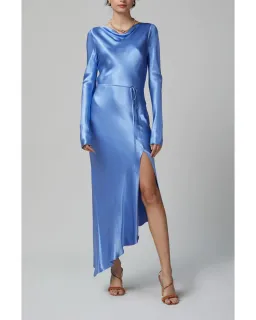 Bec & Bridge Delphine Long Sleeve Midi Dress in Cornflower Blue Size AU 6 for rent on The Volte - image 1