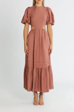 Shona Joy Vega Cut Out Open Back Midi Dress Rose Pink Size 12 for rent on The Volte - image 1