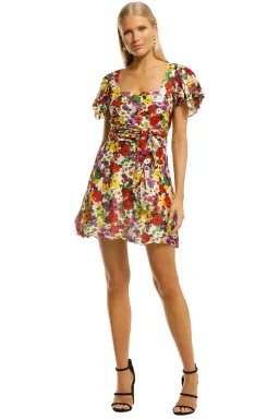 Talulah The Blossom Mini Dress Cloud Dancer Multi Print Size 10 for rent on The Volte - image 1