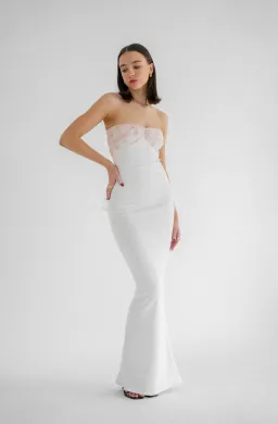 HNTR The Label Luci Gown Ivory Size AU 6  for rent on The Volte - image 1
