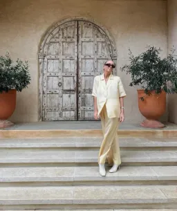 Viktoria And Woods Chorus Shirt And Pilot Pants Set Butter Yellow Size 0 / AU 6 for rent on The Volte - image 1