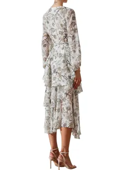 Shona Joy Quinn Tiered Midi Dress Floral Size 10 for rent on The Volte - image 3