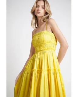 Aje Romance Tie Strap Midi Dress Sunshine Yellow Size 16  for rent on The Volte - image 3