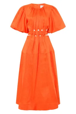 AJE Cosette Tie Back Midi Dress Orange Size 8  for rent on The Volte - image 4