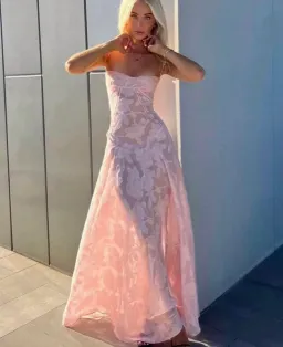 House Of Cb Seren Maxi Dress Soft Pink Size 10 for rent on The Volte - image 7