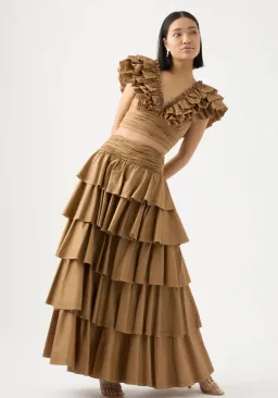 AJE Rhythmic Frill Bodice Size 12 & Eleni Tiered Maxi Skirt Size 8 Set Willow for rent on The Volte - image 1