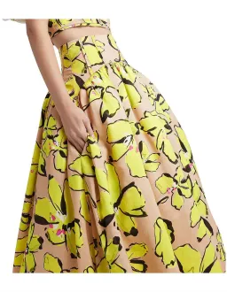 Aje Pelicano Midi Skirt Citrus Bloom Size AU 8 for rent on The Volte - image 3