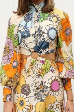 Alemais Farrah Cut Out Midi Dress Multi Size AU 8 for rent on The Volte - image 3