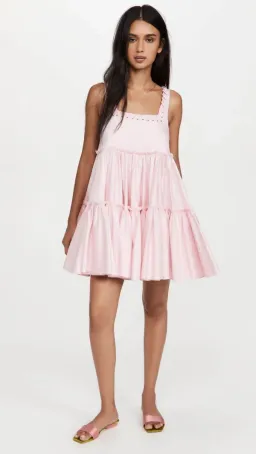 Aje Hushed Laced Sleevless Mini Dress Pink Size AU 6 for rent on The Volte - image 1