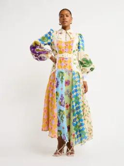 Alemais Lou Balloon Sleeve Shirt Dress Multi Size 10 for rent on The Volte - image 5