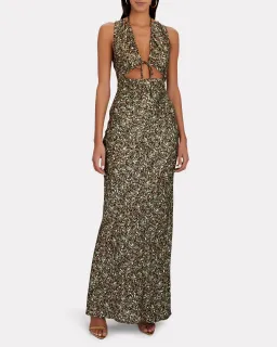 Shona Joy Avriel Cut Out Front Maxi Dress Floral Size 6 for rent on The Volte - image 1