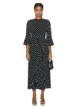 Zimmermann Sunray Long Sleeve Midi Dress in Black/Cream Dot Size 0 / AU 8 for rent on The Volte - image 1
