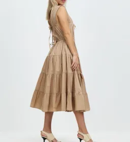Palm Noosa Wish You Were Here Midi Dress Brown Size 12 for rent on The Volte - image 2