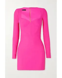 Alex Perry Howell Stretch Jersey Mini Pink Neon Dress Size AU 6 for rent on The Volte - image 3