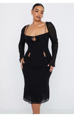 House of CB Ophelia Cutout Midi Dress Black Size L / AU 12 for rent on The Volte - image 2