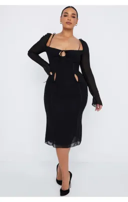 House of CB Ophelia Cutout Midi Dress Black Size L / AU 12 for rent on The Volte - image 1