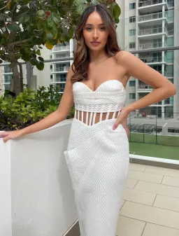 Eliya the Label Zariah Midi Dress White Size S / AU 8 for rent on The Volte - image 4