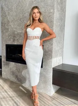 Eliya the Label Zariah Midi Dress White Size S / AU 8 for rent on The Volte - image 1