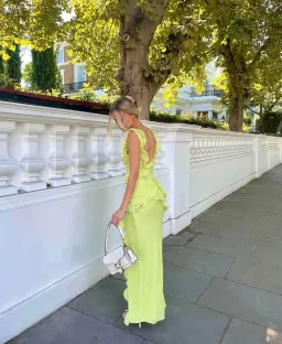 House of CB Pixie Ruffle Maxi Dress Lime Size S / AU 8-10 for rent on The Volte - image 4
