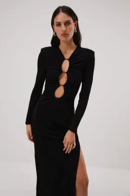 Misha Edita Slinky Jersey Gown Black Size 8  for rent on The Volte - image 4