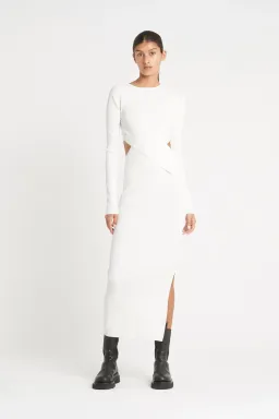 Sir The Label Celena Draped Dress White Size / Au 10  for rent on The Volte - image 1
