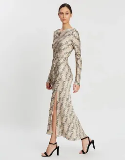 Bec & Bridge Long Sleeve Midi Dress Python Size 8 for rent on The Volte - image 3