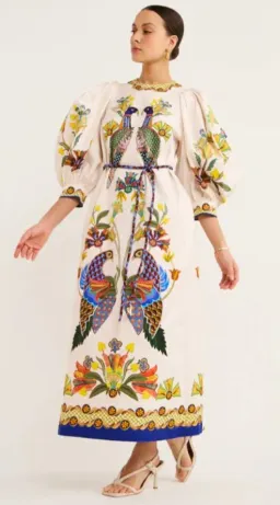 Alemais Effie Puff Sleeve Midi Dress Print Size 8 for rent on The Volte - image 1