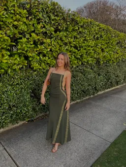 Jacquemus Maille Slip Maxi Dress Green Size 8 for rent on The Volte - image 4