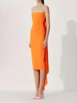 Alex Perry Hall Midi Dress in Orange Size 4 for rent on The Volte - image 1
