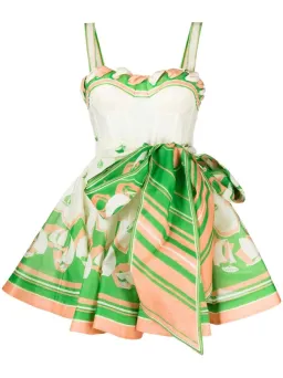 Zimmermann High Tide Eyelet Mini Dress in Green Sailboats Size 6 for rent on The Volte - image 4