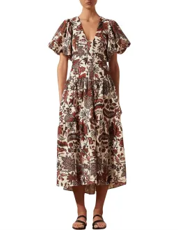 Shona Joy Catalina Plunge Short Sleeve Dress Print Size 10 for rent on The Volte - image 1