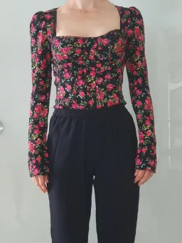 Dolce and Gabbana Long Sleeve Bustier Top Floral Size 6  for rent on The Volte - image 3