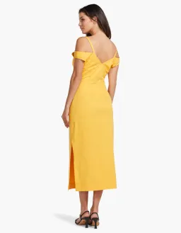 Viktoria & Woods Whirlpool Midi Dress in Mango Orange Yellow Size 14 for rent on The Volte - image 3