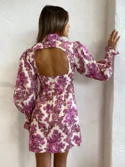 Alemais  Isla Mini Dress In Magenta Size 12 for rent on The Volte - image 2