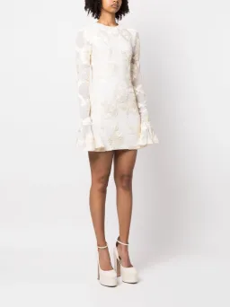 Rotate 3D Floral Appliqué Dress Ivory White Size 6 for rent on The Volte - image 6