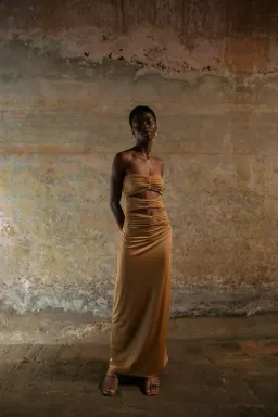 Maygel Coronel Dorato Dress Gold One Size for rent on The Volte - image 3