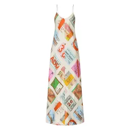 Oroton Ticket Print Slip Dress Fuchsia Size AU 12 for rent on The Volte - image 3