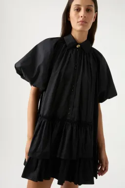 Aje Ambience Smock Mini Dress Black Size 4 for rent on The Volte - image 2