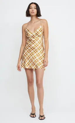 Bec & Bridge Amber V Mini Dress Sunflower Check Size 8 for rent on The Volte - image 1
