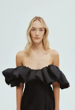 Alemais Suzi Off The Shoulder Midi Dress Black Size 10 for rent on The Volte - image 2