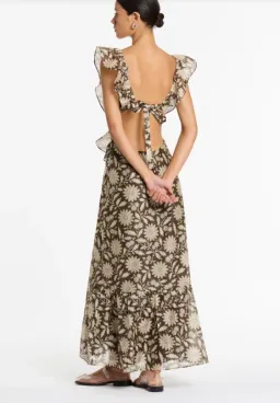 SIR THE LABEL XANITA FRILL MIDI BROWN (Size 2) for rent on The Volte - image 2